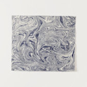 Blauer und weißer Marmorwirbel Wandteppich (Vorderseite (Horizontal))