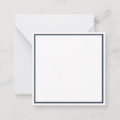 Blauer und weißer Monstera-Leaf-Flachbildschirm Mitteilungskarte (Rückseite)