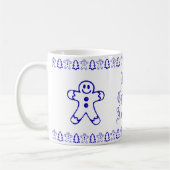 Blauer und weißer Niedlicher Lebkuchen Weihnachtsb Kaffeetasse (Links)