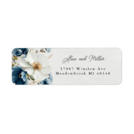 Blauer und weißer Painterly Floral Wedding