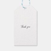 Blauer und weißer Painterly Floral Wedding Geschenkanhänger (Rückseite)