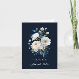 Blauer und weißer Painterly Floral Wedding Vielen  Einladung