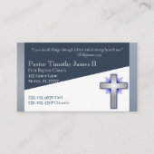 Blauer und weißer Pastor oder Deacon Cross Visitenkarte (Vorderseite)