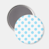 Blauer und weißer Polka Magnet (Vorderseite/Rückseite)