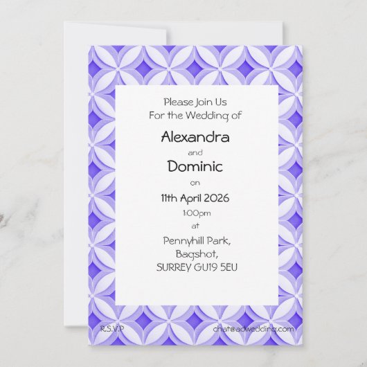 Blauer und weißer Rahmen Einladung (Vorderseite)