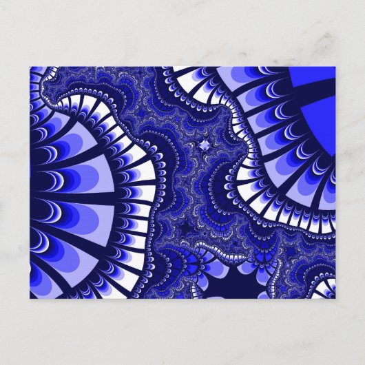 Blauer und weißer Remix Postkarte (Vorderseite)