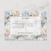 Blauer und weißer, rustikaler goldfarbener Rahmen  Begleitkarte (Rückseite)