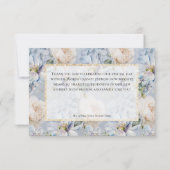 Blauer und weißer Rustikaler Goldrahmen Dankeskarte (Rückseite)