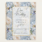 Blauer und weißer Rustikaler Goldrahmen Planer (Vorderseite)