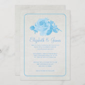 Blauer und weißer Rustikaler Hochzeitsempfang Einladung (Vorne/Hinten)