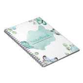 Blauer und weißer Schmetterlingsspiral (80 P.) Notizblock (Rechte Seite)