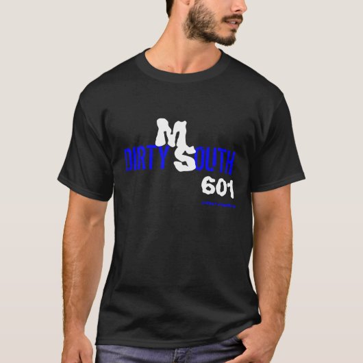 BLAUER UND WEISSER SCHMUTZIGER SÜDEN T-Shirt (Vorderseite)