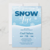 Blauer und weißer Schnee in der Liebe Brautparty Einladung (Vorderseite)