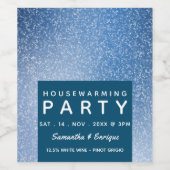 Blauer und weißer Speck, Party für die Haushaltswä Weinetikett (Einzelnes Label)