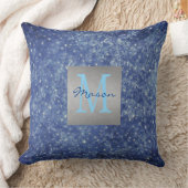 Blauer und weißer Stangen wirbelkissen Kissen (Decke)