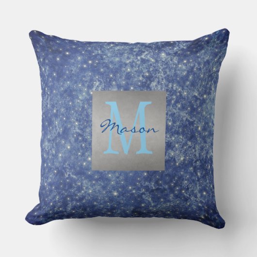 Blauer und weißer Stangen wirbelkissen Kissen (Vorderseite)