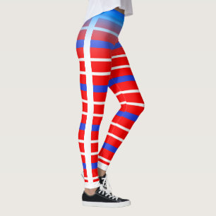 Blauer und weißer Streifen auf Ihrer Farbe Leggings