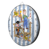 Blauer und weißer Streifen in der Bauweise Dartscheibe (Vorderseite rechts)