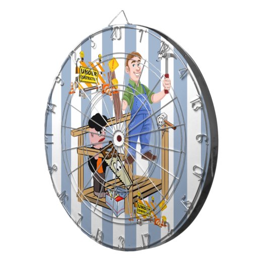 Blauer und weißer Streifen in der Bauweise Dartscheibe (Vorderseite rechts)