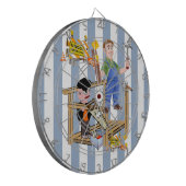 Blauer und weißer Streifen in der Bauweise Dartscheibe (Vorderseite Links)