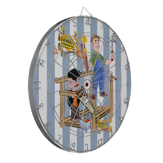 Blauer und weißer Streifen in der Bauweise Dartscheibe (Vorderseite Links)