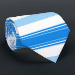 Blauer und weißer Streifen Krawatte<br><div class="desc">Diese Krawatte kennzeichnet einen horizontalen mittleren blauen,  hellblauen und weißen gestreiften Entwurf.</div>