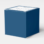 Blauer und weißer Streifen mit Blumenakzept Geschenkschachtel (Vorderseite)