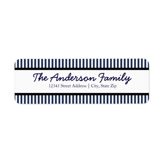 Blauer und weißer Streifen - Rücksendeadresse (Vorne)