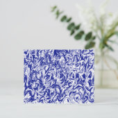 Blauer und weißer Swirl Postkarte (Stehend Vorderseite)