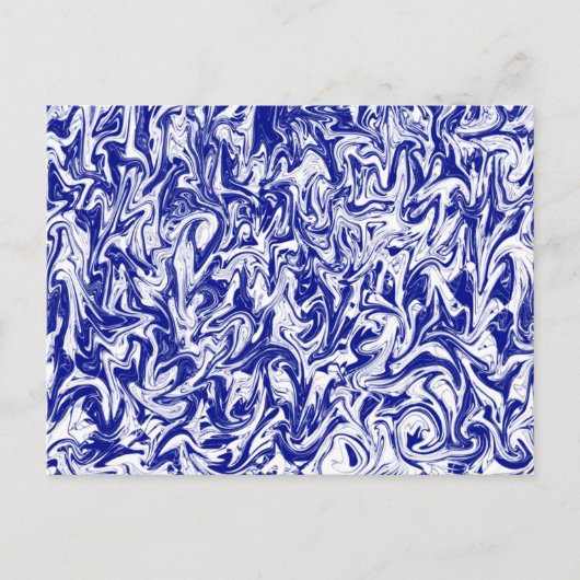 Blauer und weißer Swirl Postkarte (Vorderseite)
