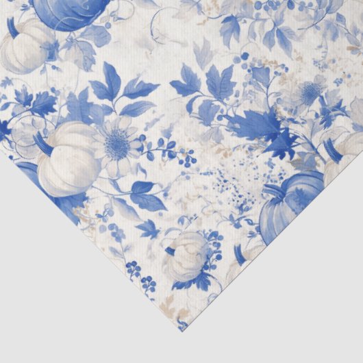 Blauer und weißer Toile Halloween Seidenpapier (Ausschnitt)