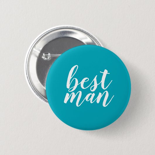 Blauer und weißer "Trauzeuge" Knopf Button (Vorne & Hinten)