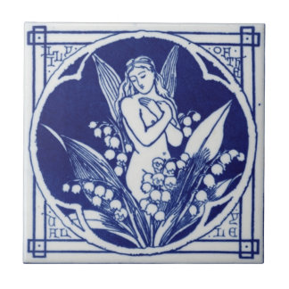 Blauer und weißer Vintager Entwurf der Fliese