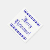 Blauer und weißer Weihnachtsbaum Benutzerdefiniert Serviette (Ecke)