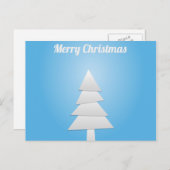 Blauer und weißer Weihnachtsbaum Feiertagspostkarte (Vorne/Hinten)