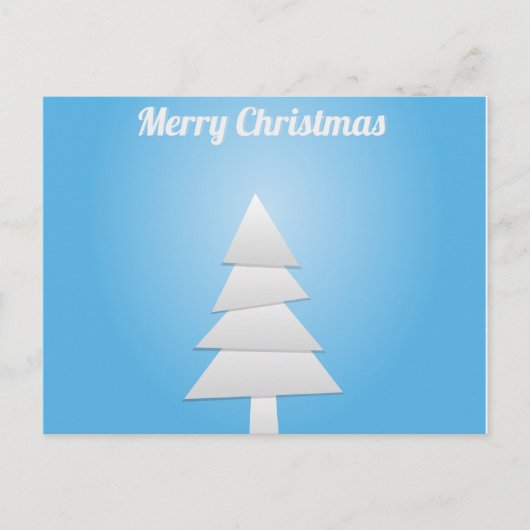 Blauer und weißer Weihnachtsbaum Feiertagspostkarte (Vorderseite)