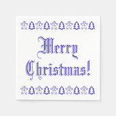 Blauer und weißer Weihnachtsbaum Gingerbread Mann  Serviette (Vorderseite)