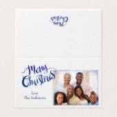 Blauer und weißer Weihnachtsfoto (Außenseite Aufgefaltet)