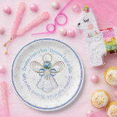 Blauer und weißer Weihnachtsgel des Glaubens und d Pappteller (Party)