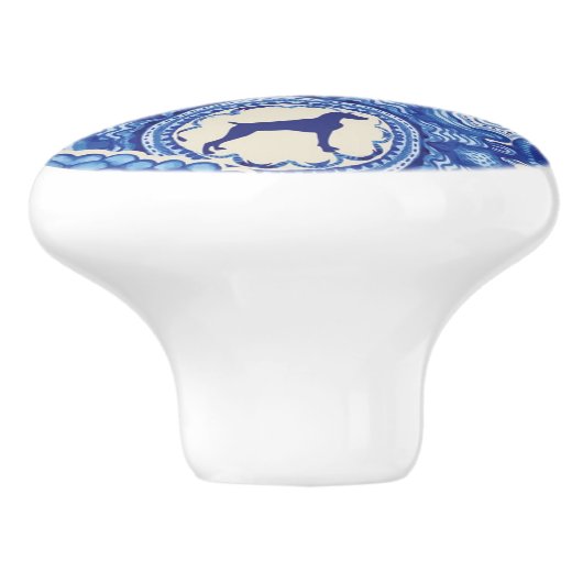 BLAUER UND WEISSER WEIM KERAMIK-GRIFF KERAMIKKNAUF (Seitenansicht)