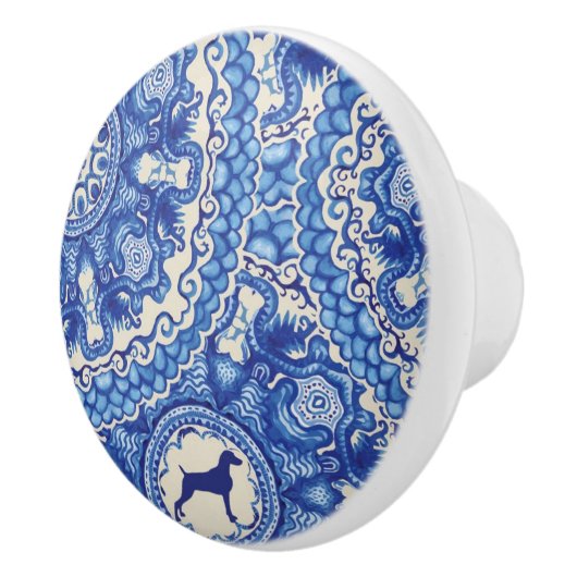 BLAUER UND WEISSER WEIM KERAMIK-GRIFF KERAMIKKNAUF (Rechts)