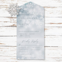 Blauer und weißer Winterschnee Modernes Drei-Dinne