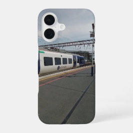 Blauer und weißer Zug iPhone 16 Hülle