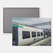 Blauer und weißer Zug Magnet (Vorderseite/Rückseite)