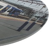 Blauer und weißer Zug Schneidebrett (Ecke)