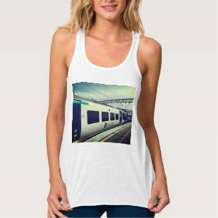 Blauer und weißer Zug Tank Top