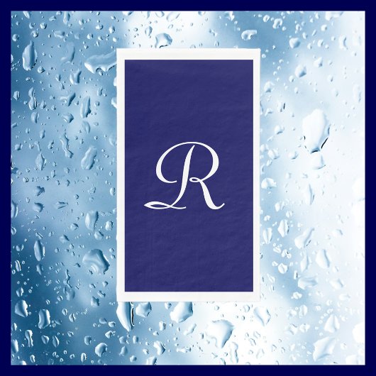 Blauer und weißes Mit Monogramm Papierhandtuch Serviette