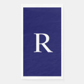 Blauer und weißes Mit Monogramm Papierhandtuch Serviette (Vorderseite)