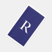 Blauer und weißes Mit Monogramm Papierhandtuch Serviette (Ecke)