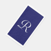Blauer und weißes Mit Monogramm Papierhandtuch Serviette (Ecke)